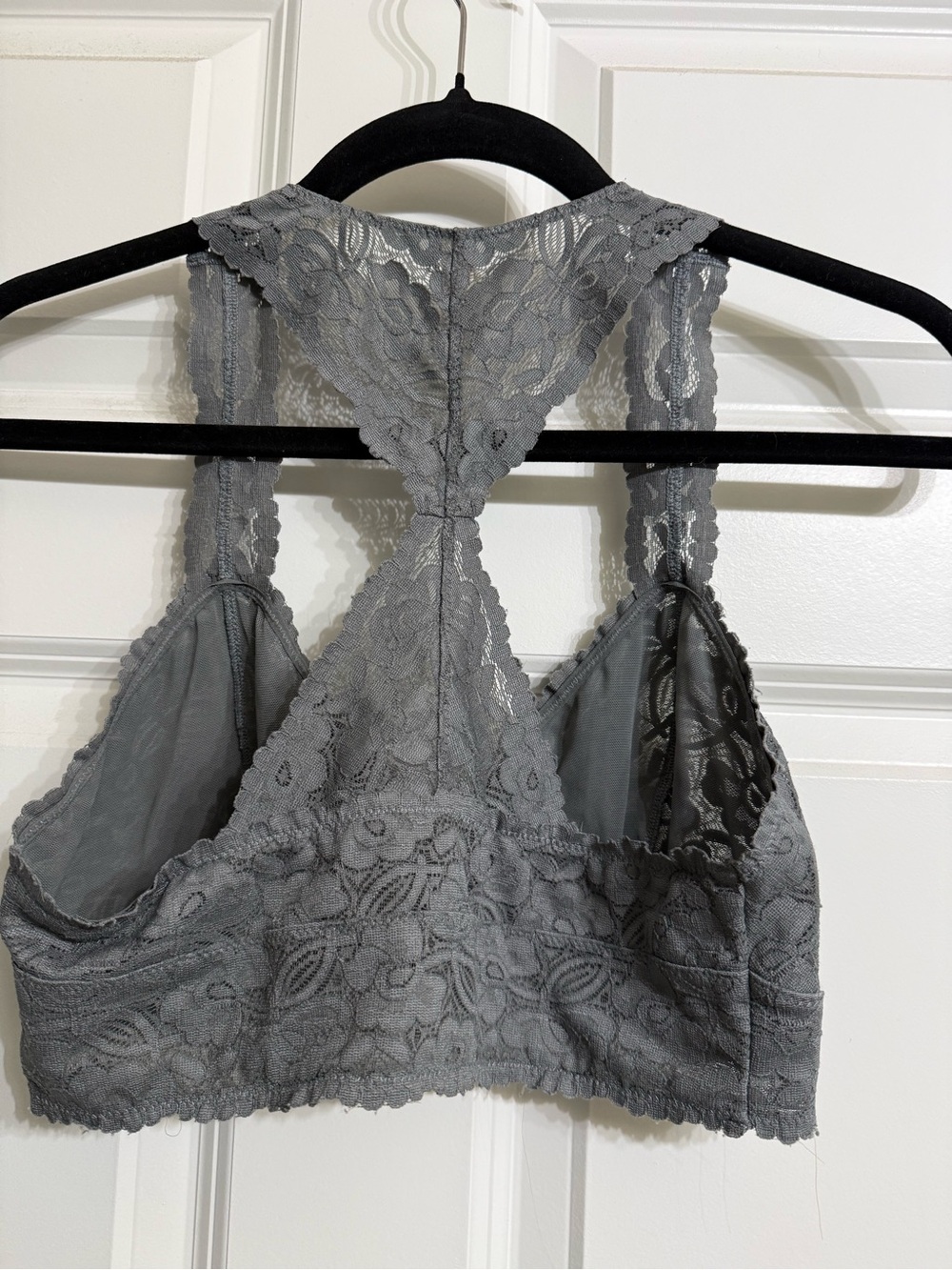 Intimately Free People Gray Lace Racerback Bralette Size Medium